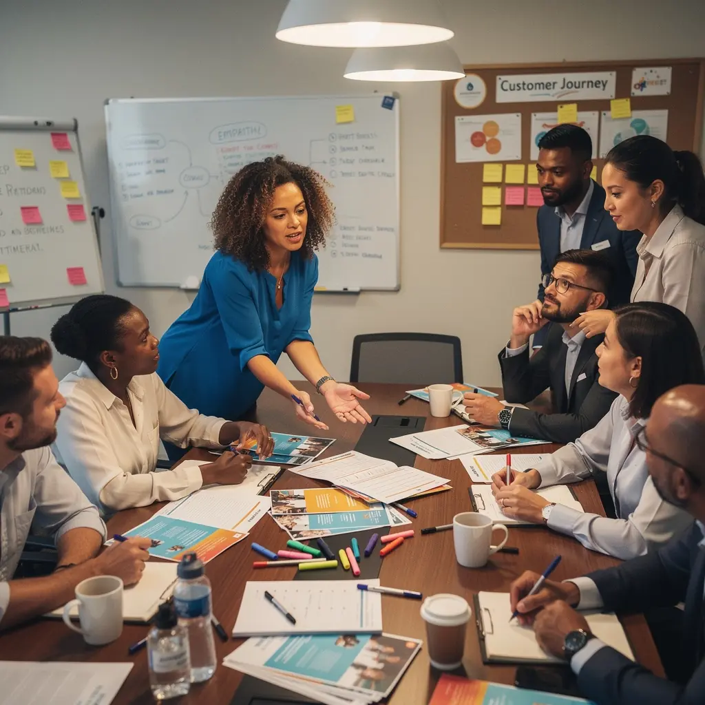 Ügyfélszolgálati szakember mosolyogva válaszol egy telefonhívásra, miközben jegyzetel.