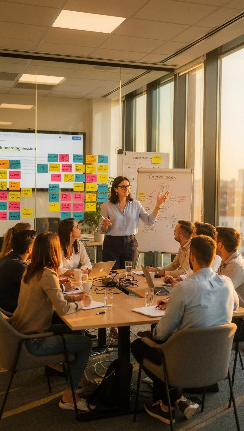 Csoportos tréning, ahol a résztvevők a konfliktuskezelés és empátia fejlesztésén dolgoznak.