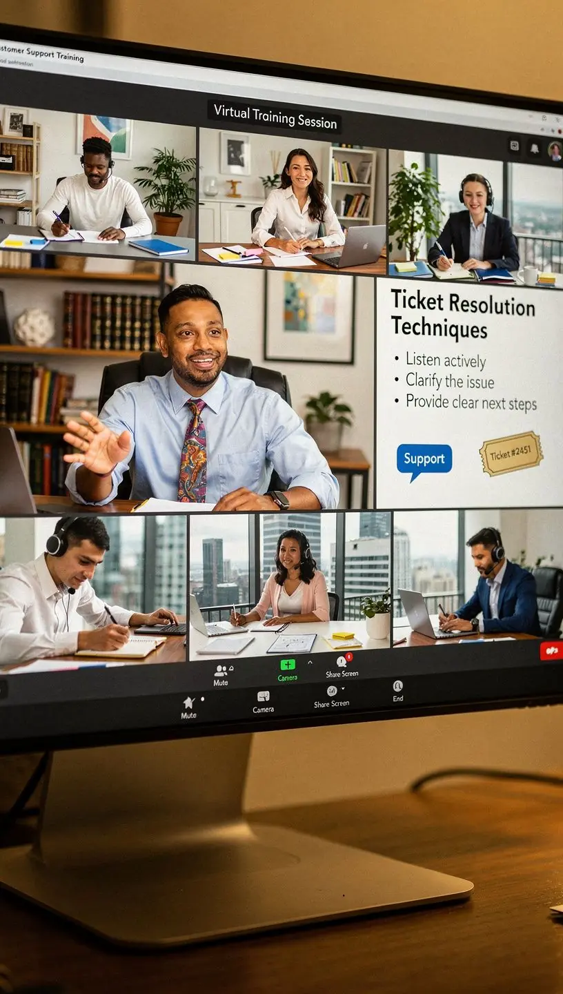 Egy oktató bemutatja a hatékony kommunikációs technikákat a telefonos ügyfélszolgálat során.