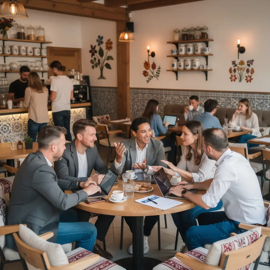 Ügyfélszolgálati tréning során egy csoportos foglalkozás, ahol a résztvevők aktívan gyakorolják a problémamegoldást.